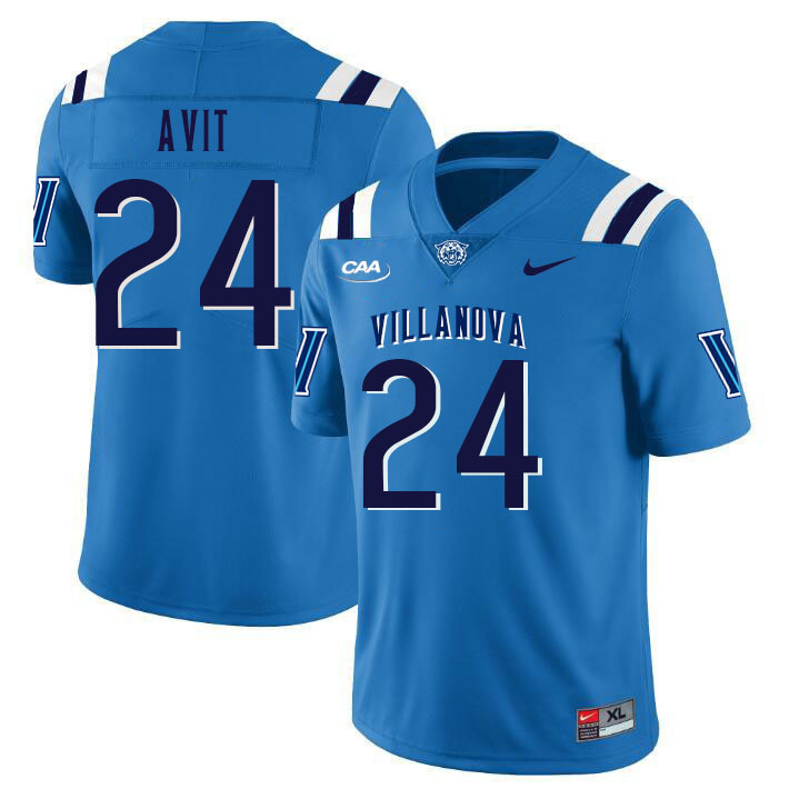 Men #24 David Avit Villanova Wildcats College Football Jerseys Stitched Sale-Light Blue